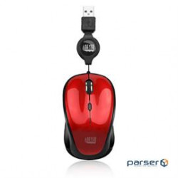 Adesso Mouse iMouse S8R USB Illuminated Mini Mouse Red with Retractable USB Cable Retail