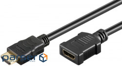 Кабель монітора-подовжувач Goobay HDMI M/F 0.5m, HS+HEC+ARC D=6.0mm 4K@30Hz (75.06.9912)