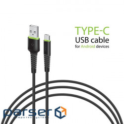 Cable Intaleo CBFLEXT2 USB-USB Type-C 2m Black (1283126521423)
