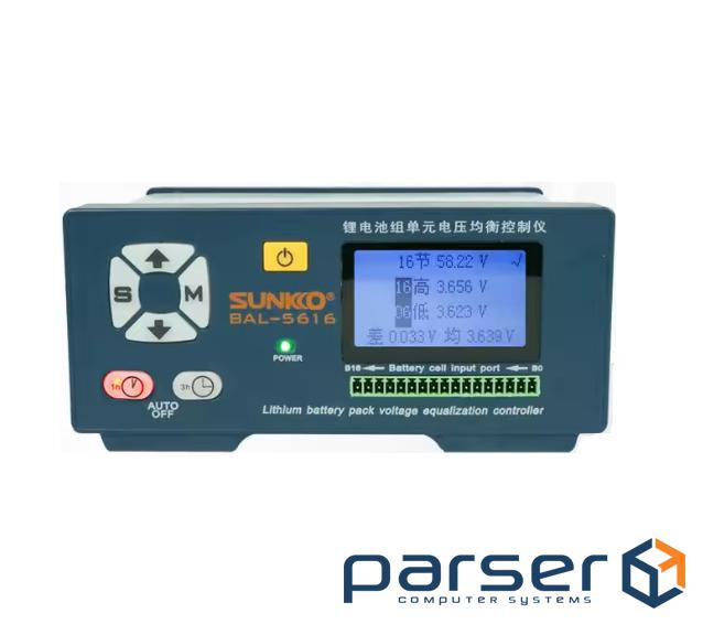 Балансир активний Sunkko BAL-5616 16S Lifepo4, Li-ion 2-16S, 5A, індикатор LCD, 3.7-4.2 / 32 / 3.6V,