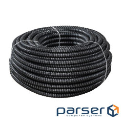 Металорукав ізольований 15мм оцинкований з протяжкою, бухта 50м, колір чорний, ціна за бухт (109027) (109027)