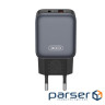 Зарядний пристрій XO L156 USB-C PD30W + USB-A QC3.0 Black (L156.black)