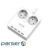 Фільтр мережі IKOS F24S-U White, 2 розетки, 4xUSB, 1.5м (0005-CEF)