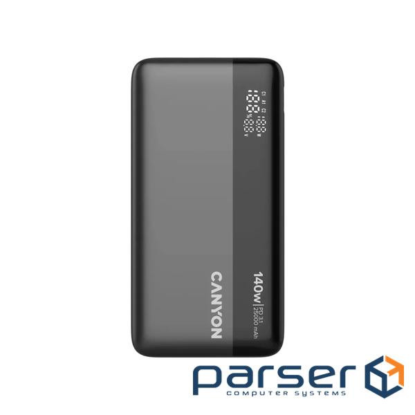 CANYON Power Bank PB-240, 25000mAh PD140W display power bank,Size160.0x82x27 mm Weight (CNS-CPB240)