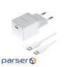 Зарядний пристрій Baseus Palm Fast Charger 1C 20W + Cable 1.0m Type-C 60W white (P10111602213-01)