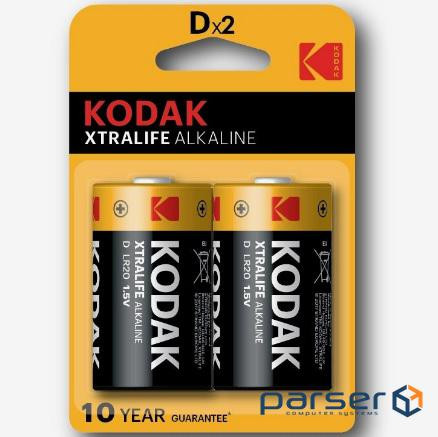 Батарейка лужна KODAK XTRALIFE LR20, 2шт в блістері, ціна за блістер (BK-XT / LR20-2) (BK-XT / LR20-2)