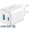 СЗУ Proove Pocket GaN Plus 25W (Type-C + USB) white (WCPG25111202)