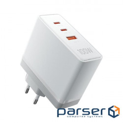 Зарядний пристрій Vention 3xUSB 100W GaN (2х USB-C+USB-A) white (FEGW0-EU)