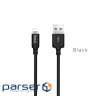 Кабель HOCO X14 USB to iP 2A, 2m, nylon, aluminum connectors, Black (6957531062882)