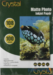 Фотопапір Crystal, матовий, A4, 108 г/м2, 100 арк (MT-A4-108-100) (MT-A4-108-100)