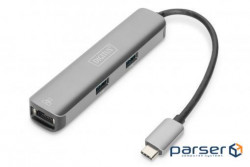 Порт-репликатор DIGITUS USB-C, 5 Port (DA-70892)