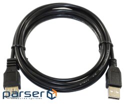REAL-EL Pro USB 2.0 extension cable - 2.0m AM/AF, black (102945)