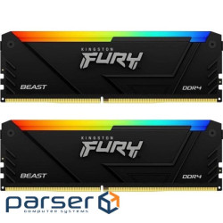 Модуль пам'яті DDR4 2x8GB/3200 Kingston Fury Beast RGB (KF432C16BB2AK2/16)