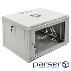 Шафа 19" 6U, 600x500x373мм (ШxГxВ), економ, акрилове скло, сіра (UA-MGSW1L65G)