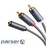 Кабель UGREEN AV102 mini-jack 3.5 мм - 2RCA 1м Gray (10588)