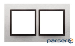 Рамка Premium NATURE 2x, металлическая Inox Yang (DRN2/76)