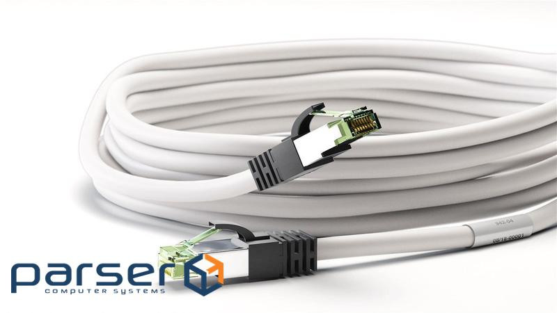 Патч-корд екранований RJ45 SFTP8.1 3.0m,patch AWG24 D=8.2mm LSOH Gold Cu,білий (75.05.5126-10) (75.05.5126-10)