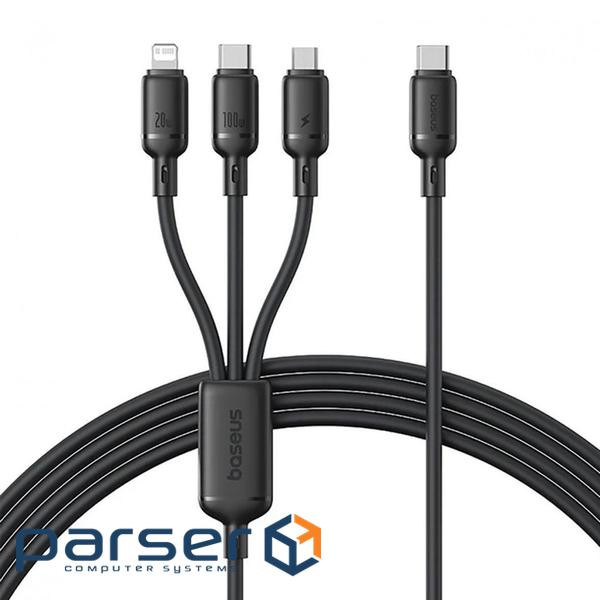 Кабель Baseus Silky One-for-Three Fast Charging Type-C to Micro USB+Lightning+Type (P10377706123-00)
