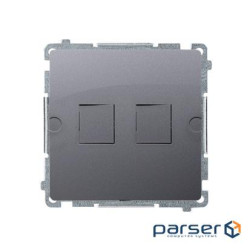 Адаптер Basic для 2xRJ45 Keystone мет. суппорт, серебро (BMPT/43)