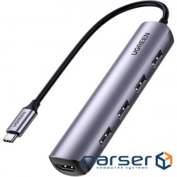 Порт-реплікатор UGREEN CM417 5-in-1 USB-C Hub Gray (20197)