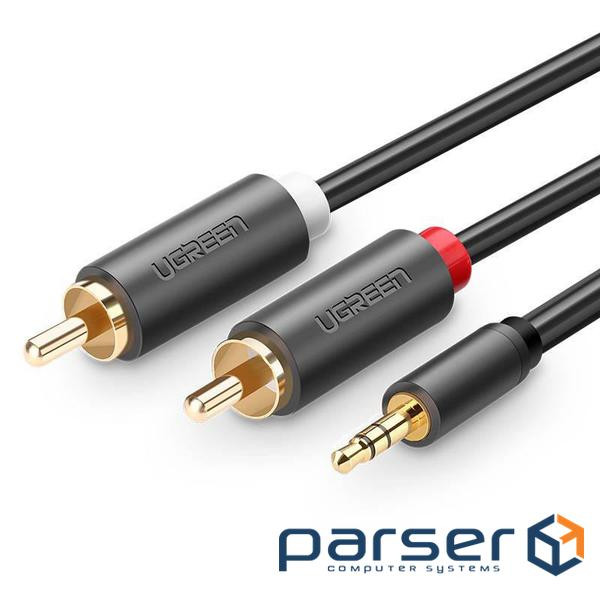 Кабель UGREEN AV102 AUX 3.5мм TRS-RCAx2 M/M 3.0м Чорний (10512)