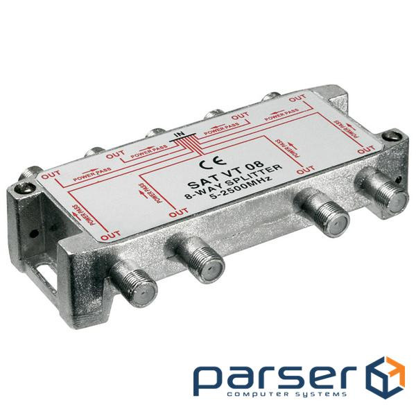 Перехідник антенний RF:F 1x8 F/F (Splitter),SAT 5-2450MHz Digital (75.06.7005-10) RF:F 1x8 F/F (Splitter),SAT 5-2450MHz Digital (75.06.7005-10)