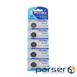 Lithium battery PKCELL CR1616, 5 pcs in a blister (pack. 100 pcs) price per blister . Q30 (PC/CR1616)