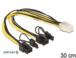 Кабель живлення внутрішній Delock PCIePower 6p->8px2 M/M, x2 0.3m Y-кабель (70.08.3433-50)