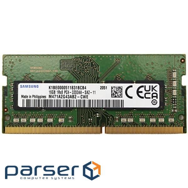 Модуль пам'яті SAMSUNG SO-DIMM DDR4 3200MHz 16GB (M471A2G43AB2-CWE)