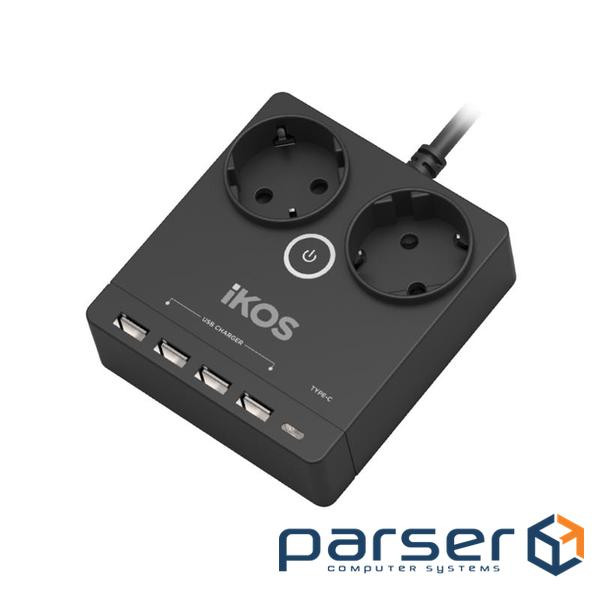 Power strip extension IKOS F25S-CU Black (0006-CEF)