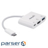 Концентратор Intracom USB3.1 Type-C to HDMI/USB 3.0/PD 60W 4-in-1 White Manhattan (152945)