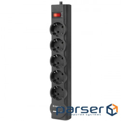Power strip extension DEFENDER DFS 775 Black 5м (99755)