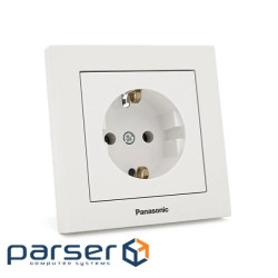 Розетка Panasonic Karre Plus 55 із заземленням, біла (WDTC92022WH-UA1)