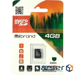 Карта пам'яті Mibrand 4GB microSDHC class 4 (MICDC4/4GB)
