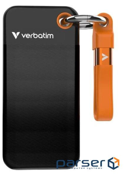 Кишеньковий SSD Verbatim з брелком і кріпленням для кабелю - 1 ТБ чорний/помаранчевий (32193)