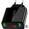 Charger CHOETECH C0028 Dual Port USB Wall Charger with Digital Display Black