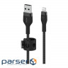 Дата кабель USB 2.0 AM to Lightning 1.0m BRAIDED SILICONE black Belkin (CAA010BT1MBK)
