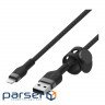 Дата кабель USB 2.0 AM to Lightning 1.0m BRAIDED SILICONE black Belkin (CAA010BT1MBK)
