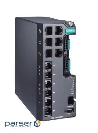 Керований комутатор Ethernet, 6 портів 10/100BaseT(X), 3 порти 100BaseFX multi (EDS-4009-3MSC-LV)