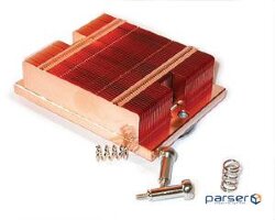 Improved copper radiator (fins along mounts) in 1U chassis for motherboards (CPU-HS-K8-MAPE)