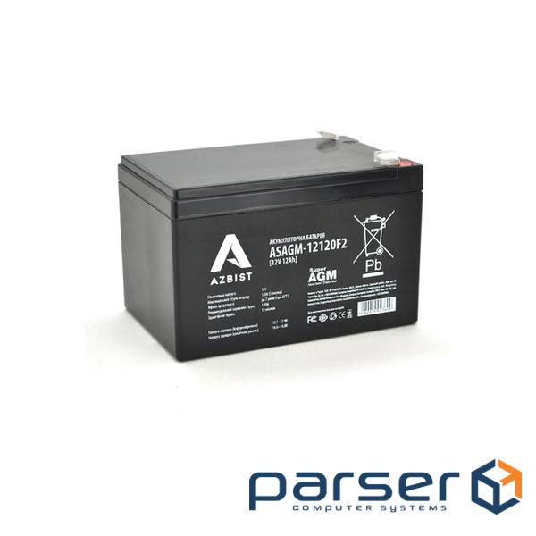 Акумулятор AZBIST Super AGM ASAGM-12120F2, Black Case, 12V 12.0Ah (151х98х 95 (101) ) Q6 / 192
