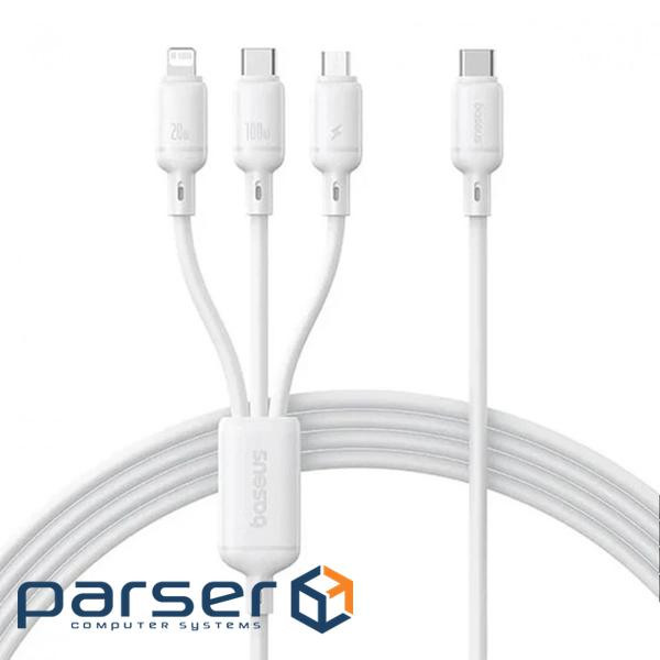 Кабель Baseus Silky One-for-Three Fast Charging Type-C to Micro USB+Lightning+Type (P10377706213-00)