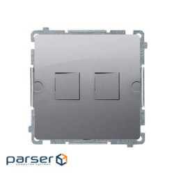 Адаптер Basic для 2xRJ45 Keystone мет. суппорт, сталь inox (BMPT/21)