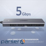 USB Hub Ugreen 4-port 15см USB 3.0 Активний, Metal Plated Shell, Ultra Slim CM219 Сірий (50985) (50985)
