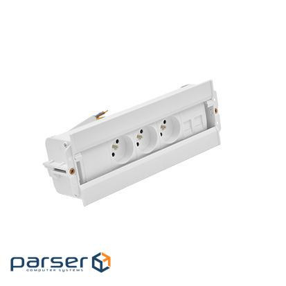 Врізн роз блок S486: 1x220В, зар прист 1хUSB-CC, 1xUSB-A, 1хHDMI, білий (48630F10B0F0100-33)