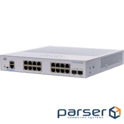 Network switch Cisco SG350X-48-K9-EU Тип - управляемый 3-го уровня, форм-фактор - в стойку, количество портов - 54, порты - SFP+, Gigabit Ethernet, комбинированный, возможность удаленного управления - управляемый, коммутационная способность - 176 Гбит/ с, размер таблицы МАС-адресов - 64000 Кб, корпус - Металический, 48x10/ 100/ 1000TX, 2хSFP+ Cisco CBS350-16T-2G-EU