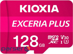 Карта памяти KIOXIA Exceria plus microSDXC 128Gb Class 10 U3 V30 + ad (LMPL1M128GG2)