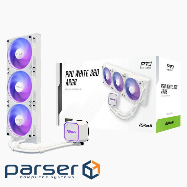 Система водяного охолодження CPU sAM5, AM4, 1851, 1700, Copper WB, PWM Fan 0-21 (PRO WHITE 360 ARGB)