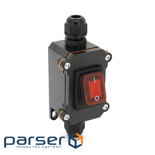 Вимикач зовнішнього монтажу, червона кнопка, двосторонній висновок, IP65, AC: 110-25 (YT-OMS220 / R)