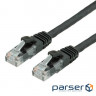 Патч корд Cablexpert 0.25м UTP, Чёрный, 0.25 м, 5е cat. (PP12-0.25M/BK)